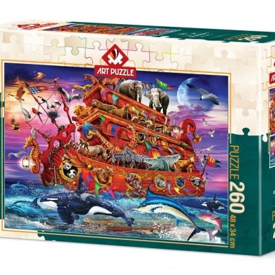Caixa puzzle ART PUZZLE 260 peças com imagem de arca de animais no mar