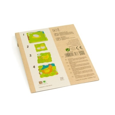 Pacote de cartão com instruções ilustradas para montagem de produto em cores vivas