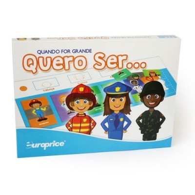 Embalagem do jogo educativo Quero Ser com desenhos de profissões