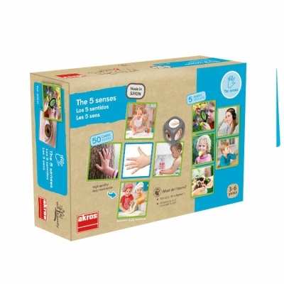 Conjunto educativo The 5 senses para crianças de 3 a 6 anos com imagens dos cinco sentidos
