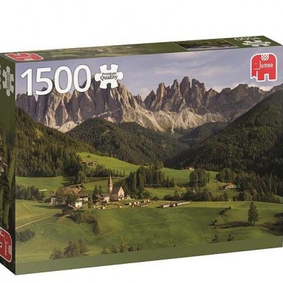 Caixa de puzzle de 1500 peças com imagem de paisagem rural montanhosa