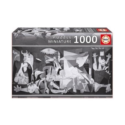 Caixa de puzzle miniatura 1000 peças EDUCA com imagem em tons de cinzento de Guernica