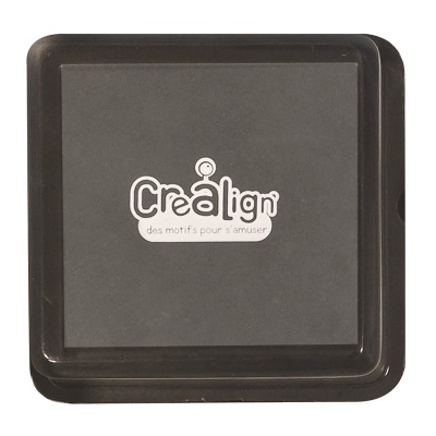 Embalagem preta quadrada com texto em branco Cre Align des motifs pour samuser