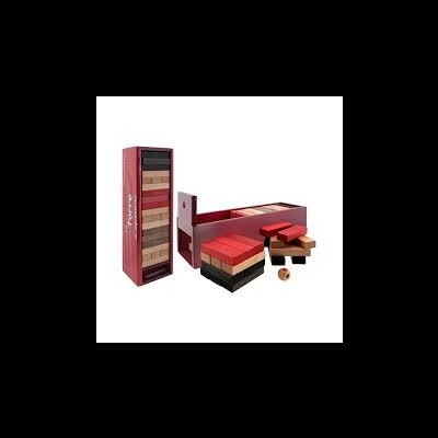 Jogo de blocos de madeira coloridos com caixa de armazenamento