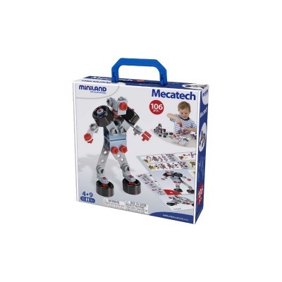 Caixa de brinquedo de construção Mecatech Miniland com 106 peças para crianças a partir dos 4 anos