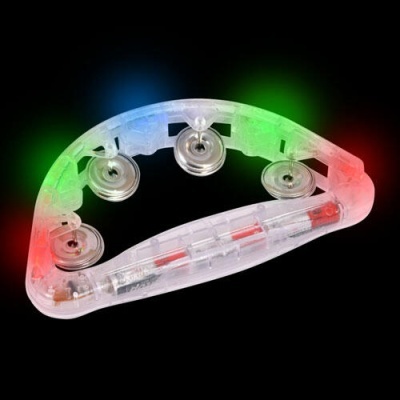Triângulo musical transparente com luzes LED coloridas