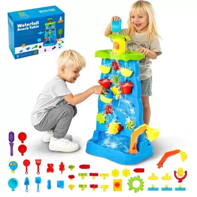 Jogo infantil Waterfall Beach Table colorido, crianças a brincar com água