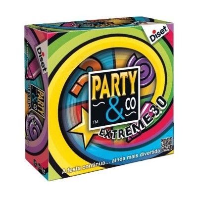 Caixa colorida do jogo Party & Co Extreme 3.0 da Diset