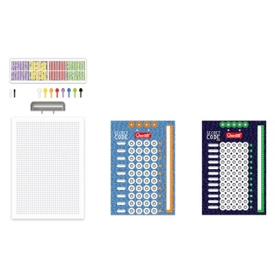 Kit educativo de programação com placas perfuradas e adesivos coloridos