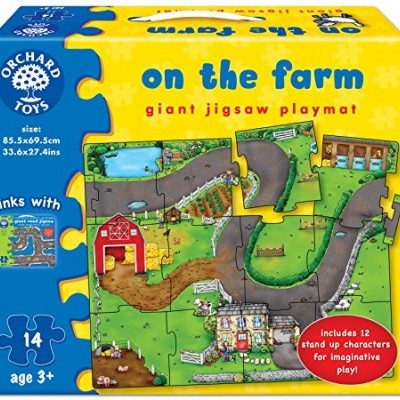 Caixa do puzzle gigante 'on the farm' da Orchard Toys para crianças a partir dos 3 anos