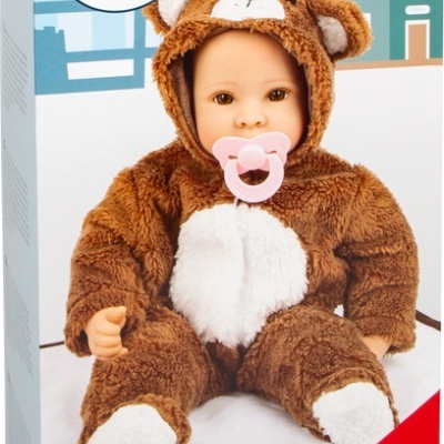 Caixa com boneco vestido de ursinho para crianças 24+ meses