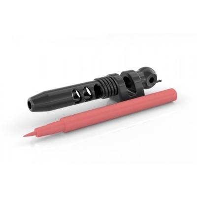 Marcador de tinta cor de rosa com tampa preta destacada