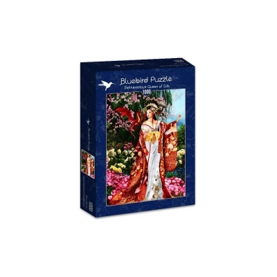 Caixa de puzzle Bluebird Puzzle com imagem de mulher de quimono