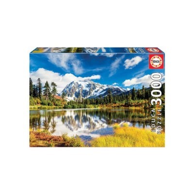 Caixa de puzzle EDUCA 3000 peças com imagem de montanhas e lago
