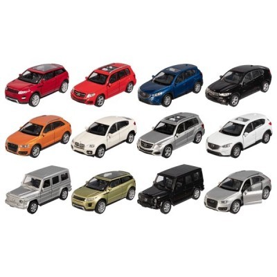 Doze carrinhos de brinquedo em miniatura de várias cores, em fundo branco