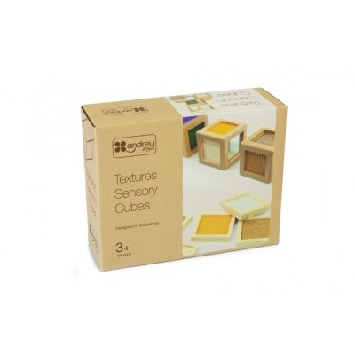 Caixa de cubos sensoriais de texturas da andreu toys para crianças 3+
