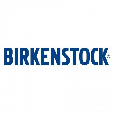 Logótipo BIRKENSTOCK em azul sobre fundo branco
