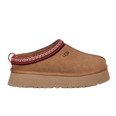 Chinelo mule camel com sola espessa e detalhe colorido no tornozelo UGG