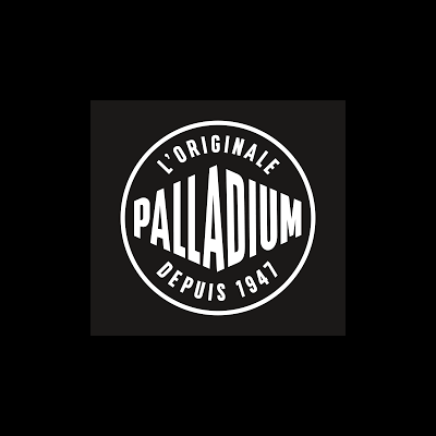 Logótipo PALLADIUM branco sobre fundo preto