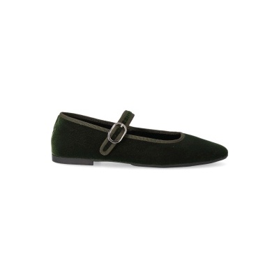 Sapatilha feminina verde escuro com fivela