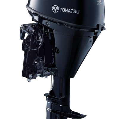 Motor de barco fora de borda preto Tohatsu 30 com hélice