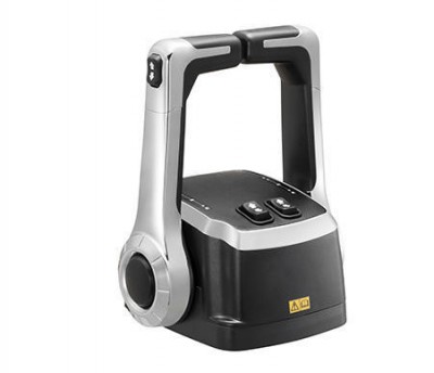 Dispositivo de limpeza elétrica portátil preto e cinza com alças e botões no topo