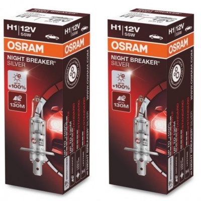 Caixas de lâmpadas OSRAM NIGHT BREAKER SILVER H1 12V 55W