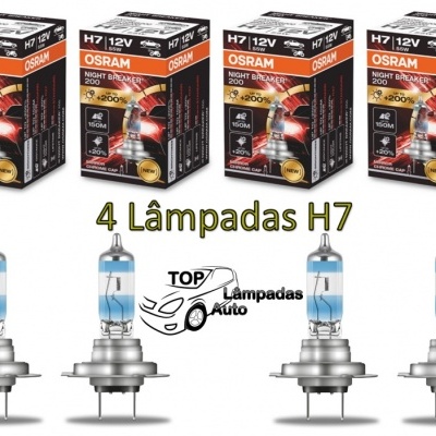 Quatro lâmpadas automóveis H7 OSRAM com caixas de embalagens