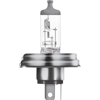 Lâmpada halógena automobilística prateada com bulbo de vidro
