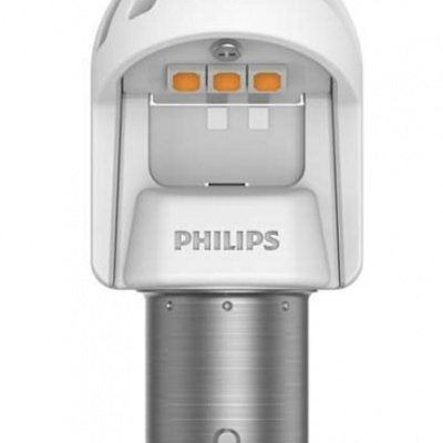 Lâmpada LED Philips branca com base metálica prateada