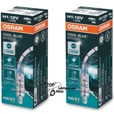 Embalagens de lâmpadas automotivas OSRAM H1 12V 55W COOL BLUE INTENSE