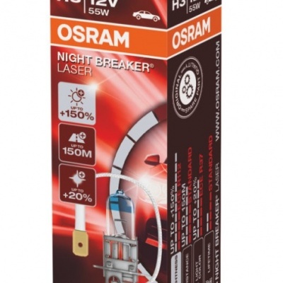 Embalagem de lâmpada automóvel OSRAM H3 12V 55W NIGHT BREAKER LASER