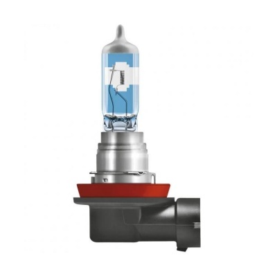 Lâmpada automóvel halogénea com base metálica e vidro azul