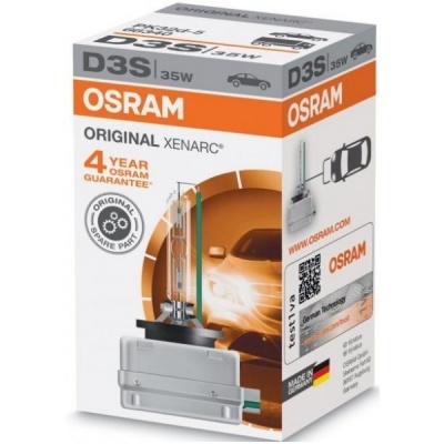 embalagem de lâmpada de carro OSRAM D3S 35W com imagem da lâmpada e carro