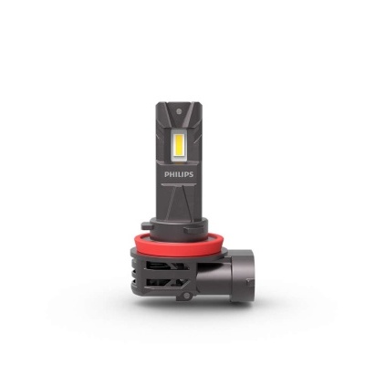 Lâmpada LED automóvel preta PHILIPS com anel vermelho e dissipador de calor