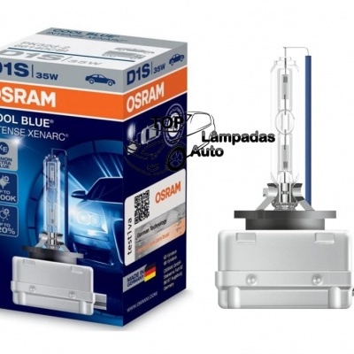 Lâmpada automóvel OSRAM D1S Cool Blue Intense Xenarc com embalagem azul e branca