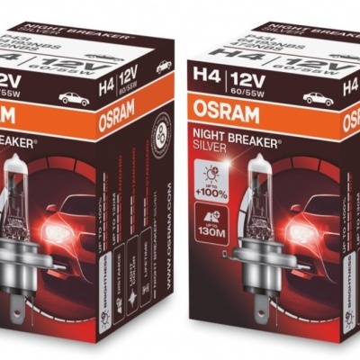 Caixas de lâmpadas automotivas OSRAM NIGHT BREAKER SILVER H4 12V 60/55W