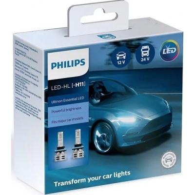 Embalagem de lâmpadas LED Philips para faróis de automóveis modelo H11
