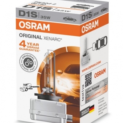 Caixa da lâmpada OSRAM D1S 35W para automóveis com informações de garantia e fabricante