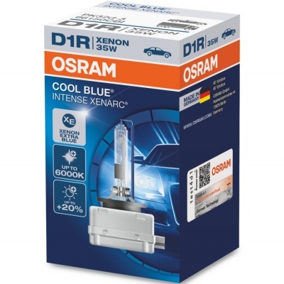 Caixa azul, branca e laranja de lâmpada automóvel OSRAM D1R Xenon 35W