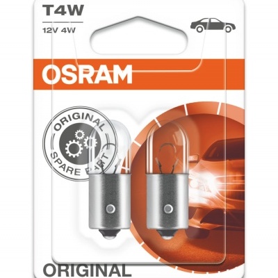 Pack de duas lâmpadas automóveis OSRAM T4W em embalagem
