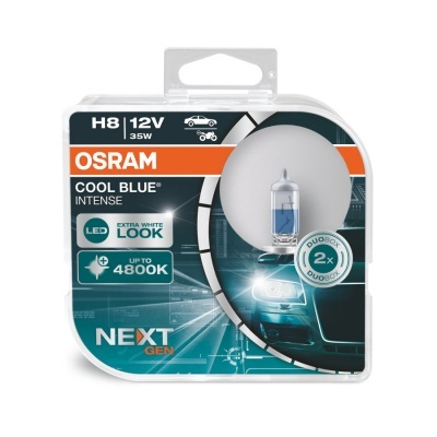 Lâmpada automóvel OSRAM COOL BLUE INTENSE H8 12V 35W na embalagem