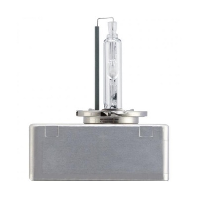 Lâmpada automóvel halogénea ou xenon com base metálica e bulbo de vidro