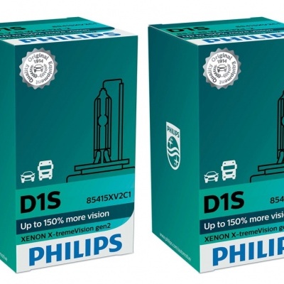 Caixas verdes de lâmpadas Philips D1S para automóveis
