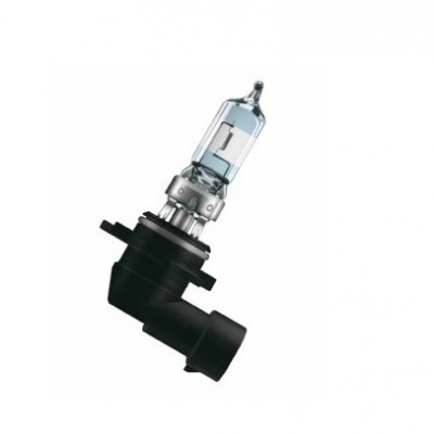 Lâmpada automóvel halógena com base preta e ampola de vidro