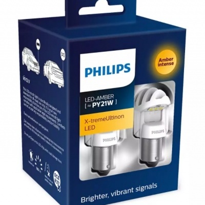 Embalagem azul de lâmpadas LED Philips para sinais de luz de automóvel