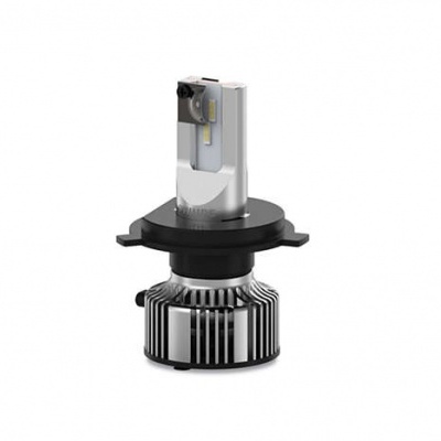 Lâmpada LED automotiva prata e preto com dissipador de calor circular