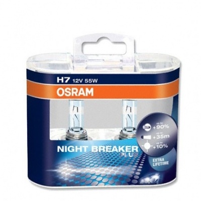 Pacote de lâmpadas OSRAM Night Breaker Plus H7 12V 55W