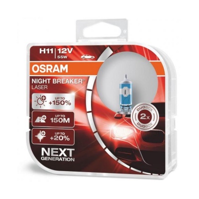 Embalagem de lâmpadas automotivas OSRAM Night Breaker Laser H11 12V 55W