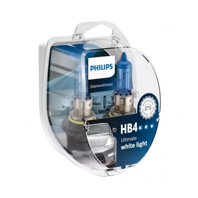 Pack de lâmpadas automóveis Philips HB4 Ultimate white light em embalagem plástica transparente